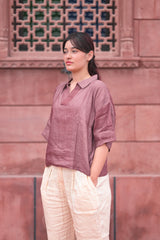 Boxy Linen Shirt / Pleated Linen Trousers
