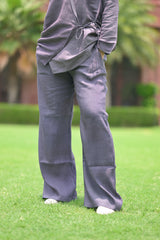Wrap Top and Wide-Leg Pants Co-ord with Side Slits