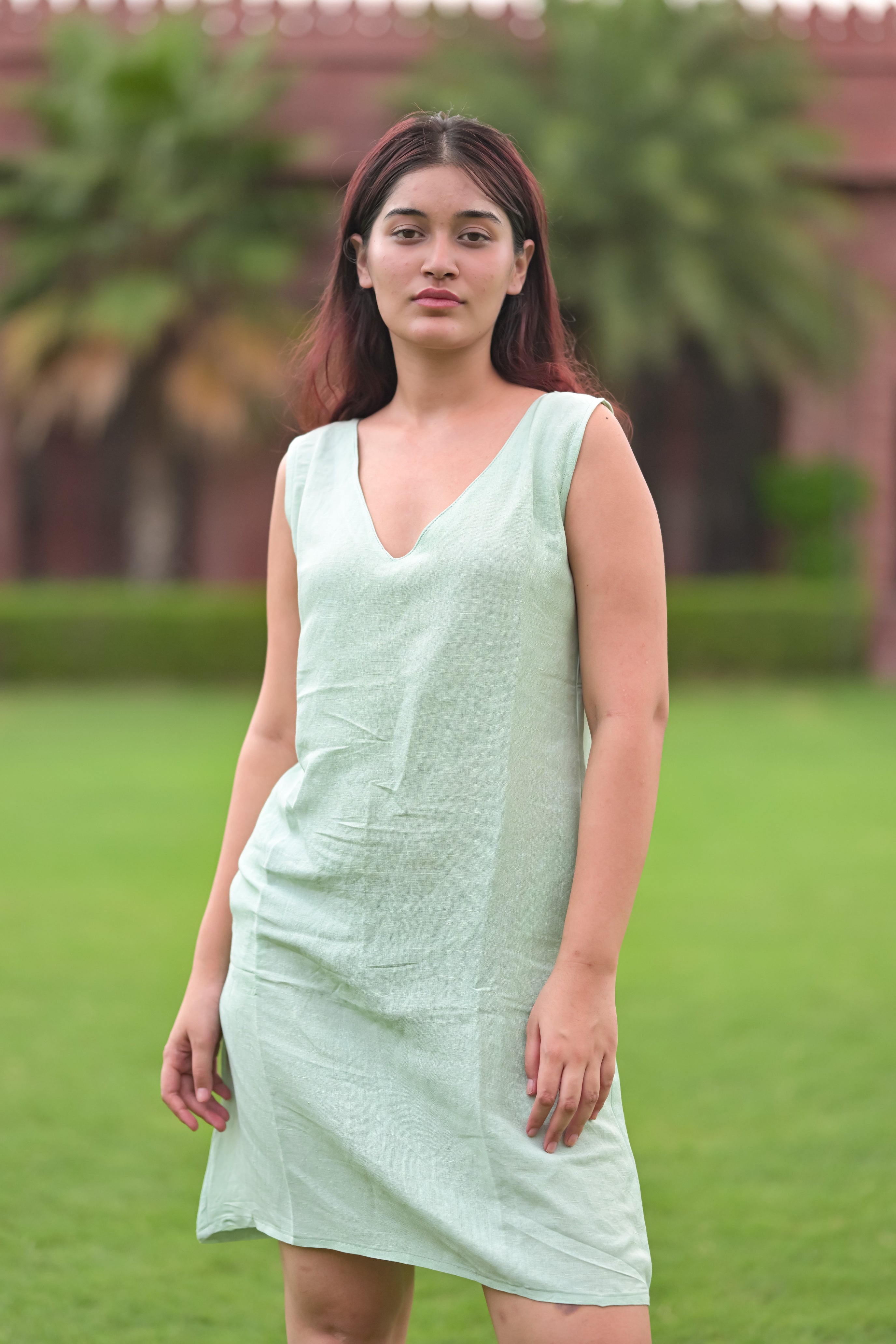 Rustic Sleeveless Suede Mini Dress