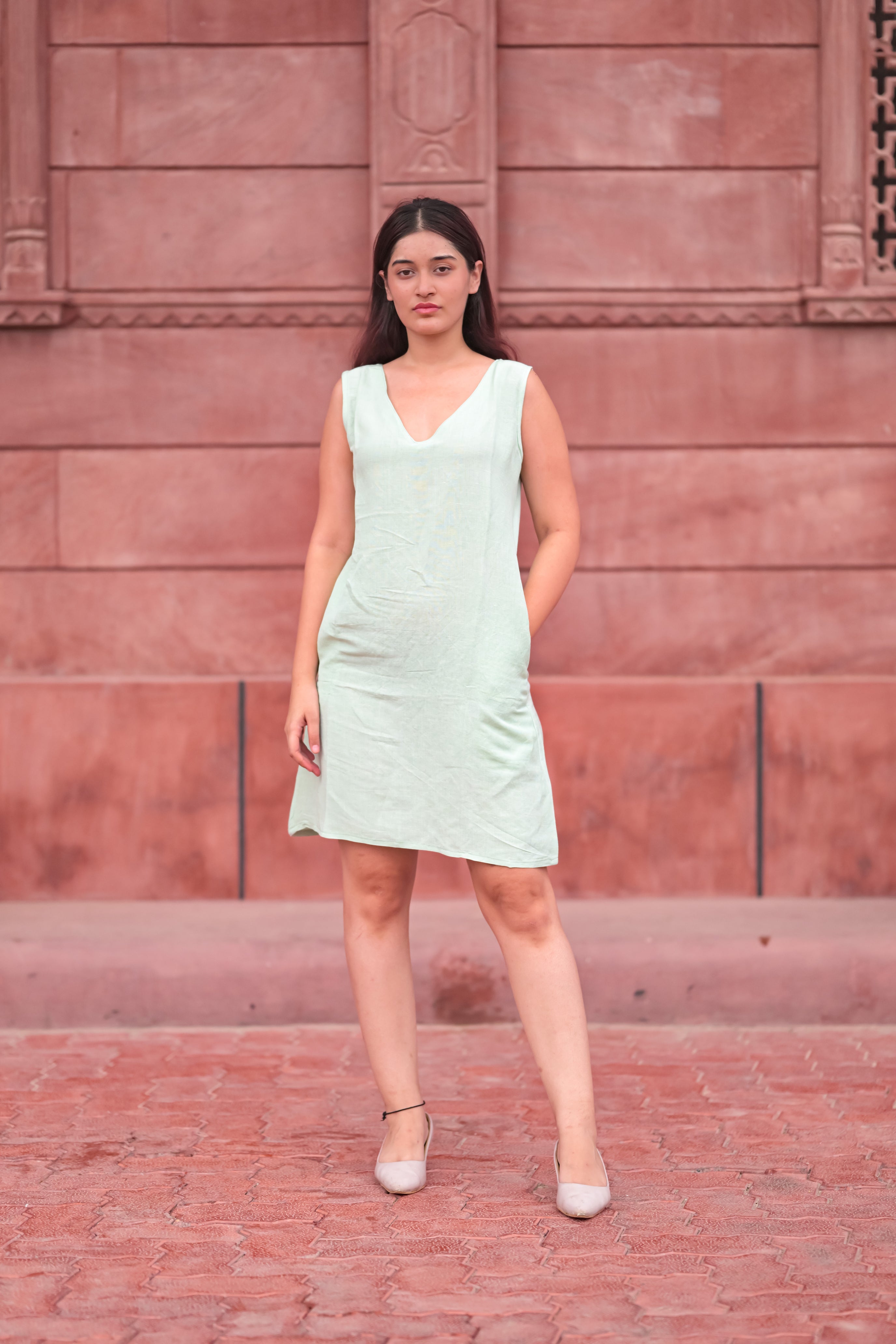 Rustic Sleeveless Suede Mini Dress