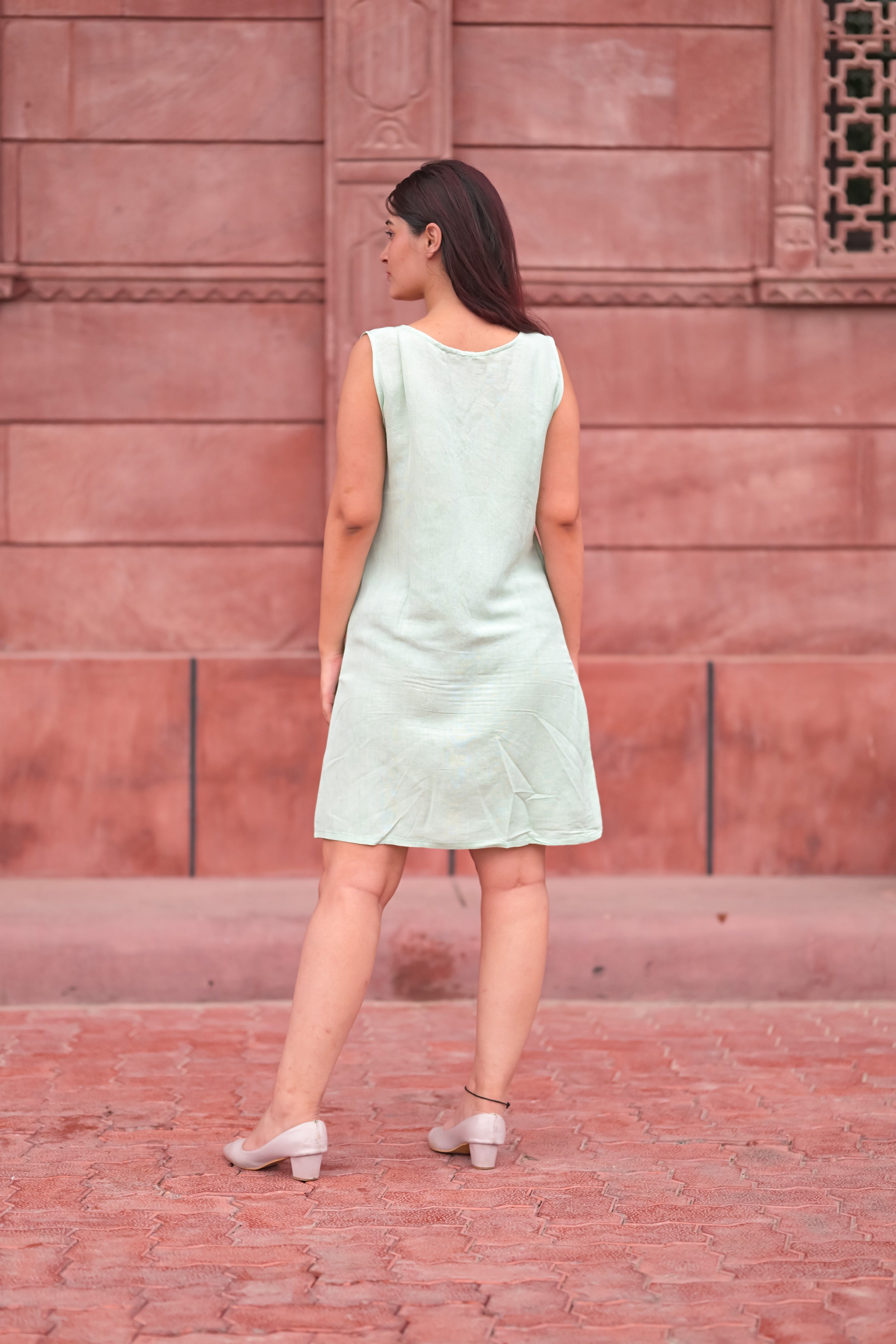 Rustic Sleeveless Suede Mini Dress