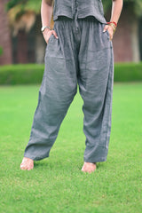 Laced Bodice and Wide-Leg Pants Set