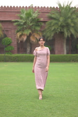Radiant Asymmetrical Puff-Sleeve Dress