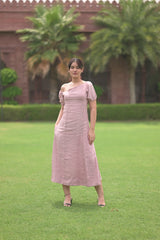Radiant Asymmetrical Puff-Sleeve Dress