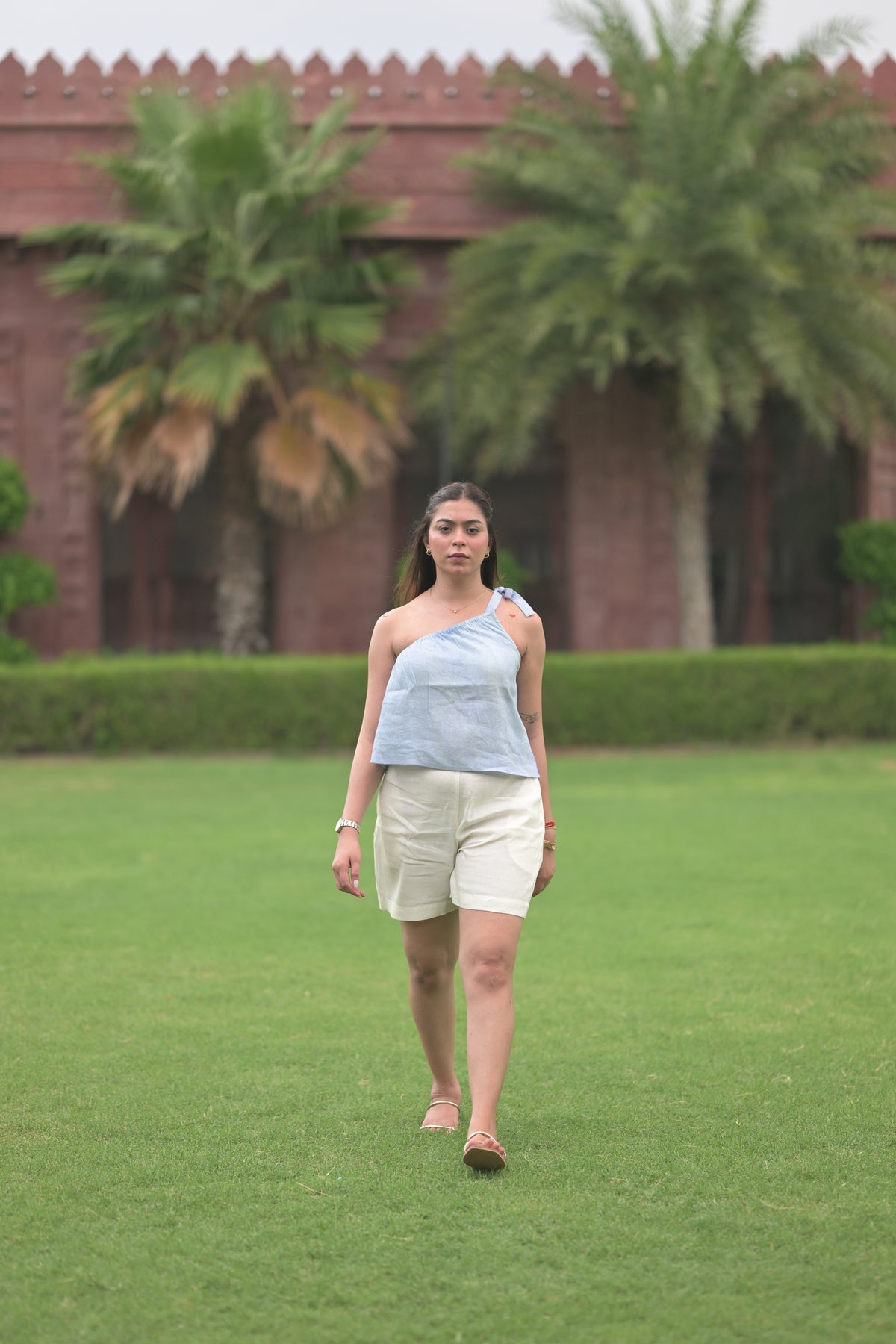 One-Shoulder Crop Top Chic Shorts