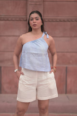 One-Shoulder Crop Top Chic Shorts