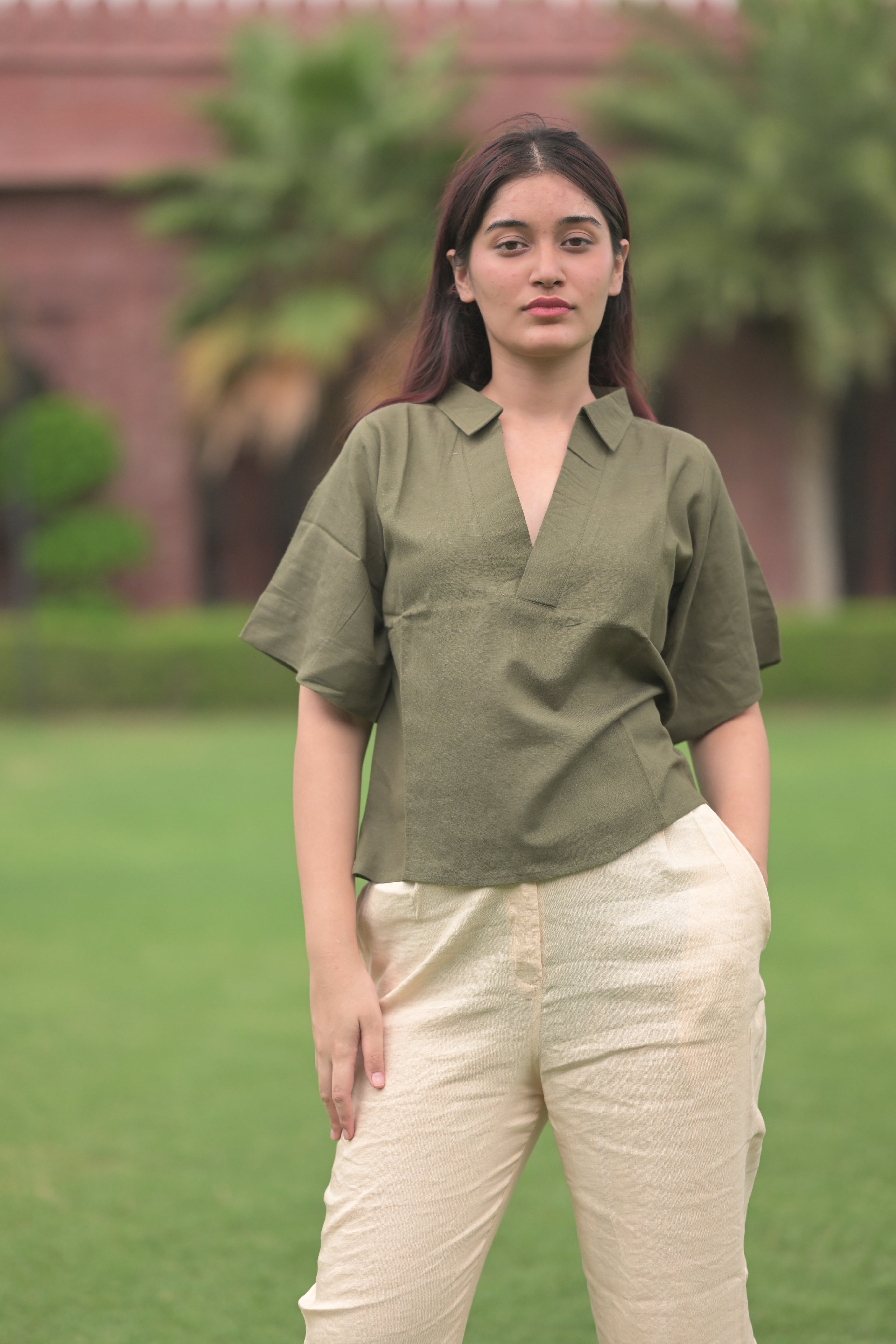 Sheer Collared Shirt