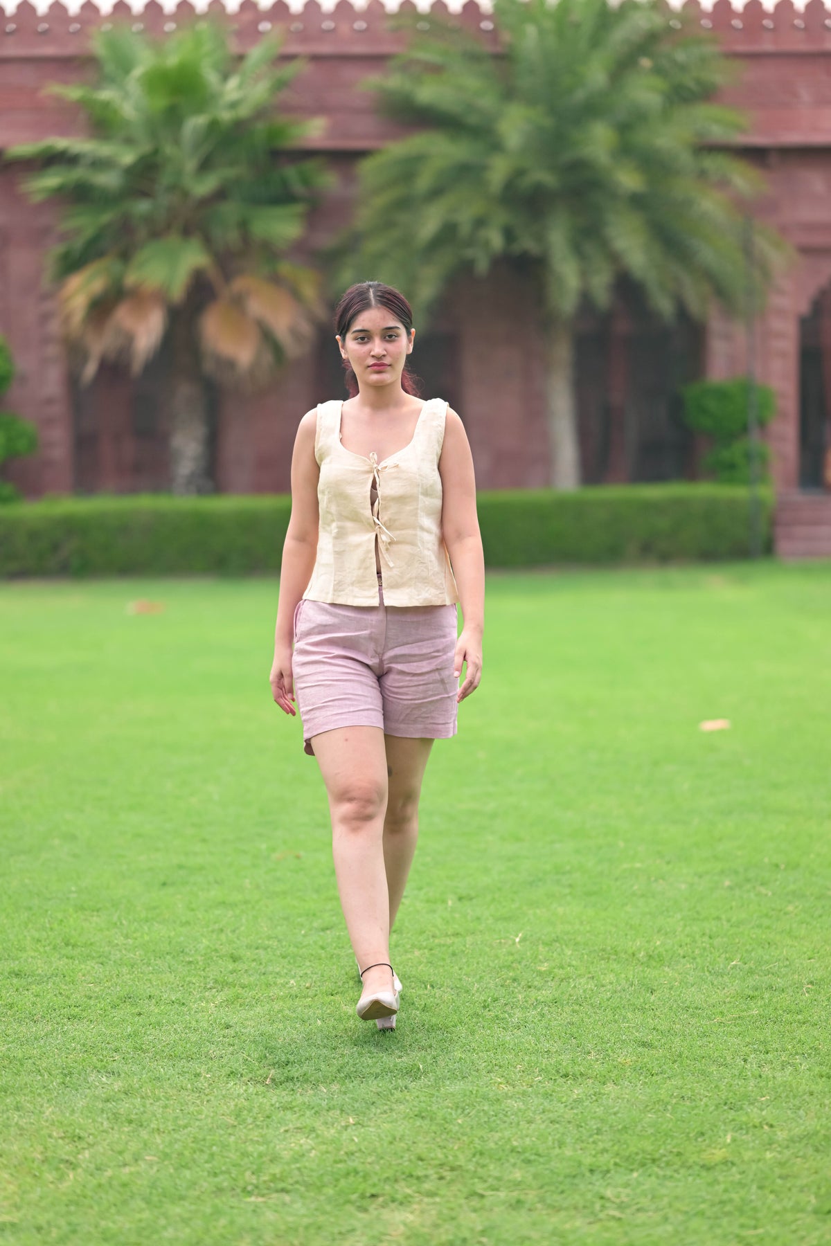 Linen Top and Tailored Shorts