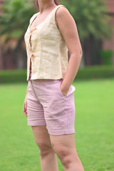 Linen Top and Tailored Shorts
