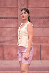 Linen Top and Tailored Shorts