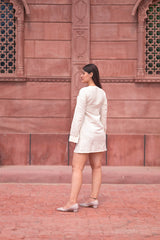 Linen Mini Dress with Bows