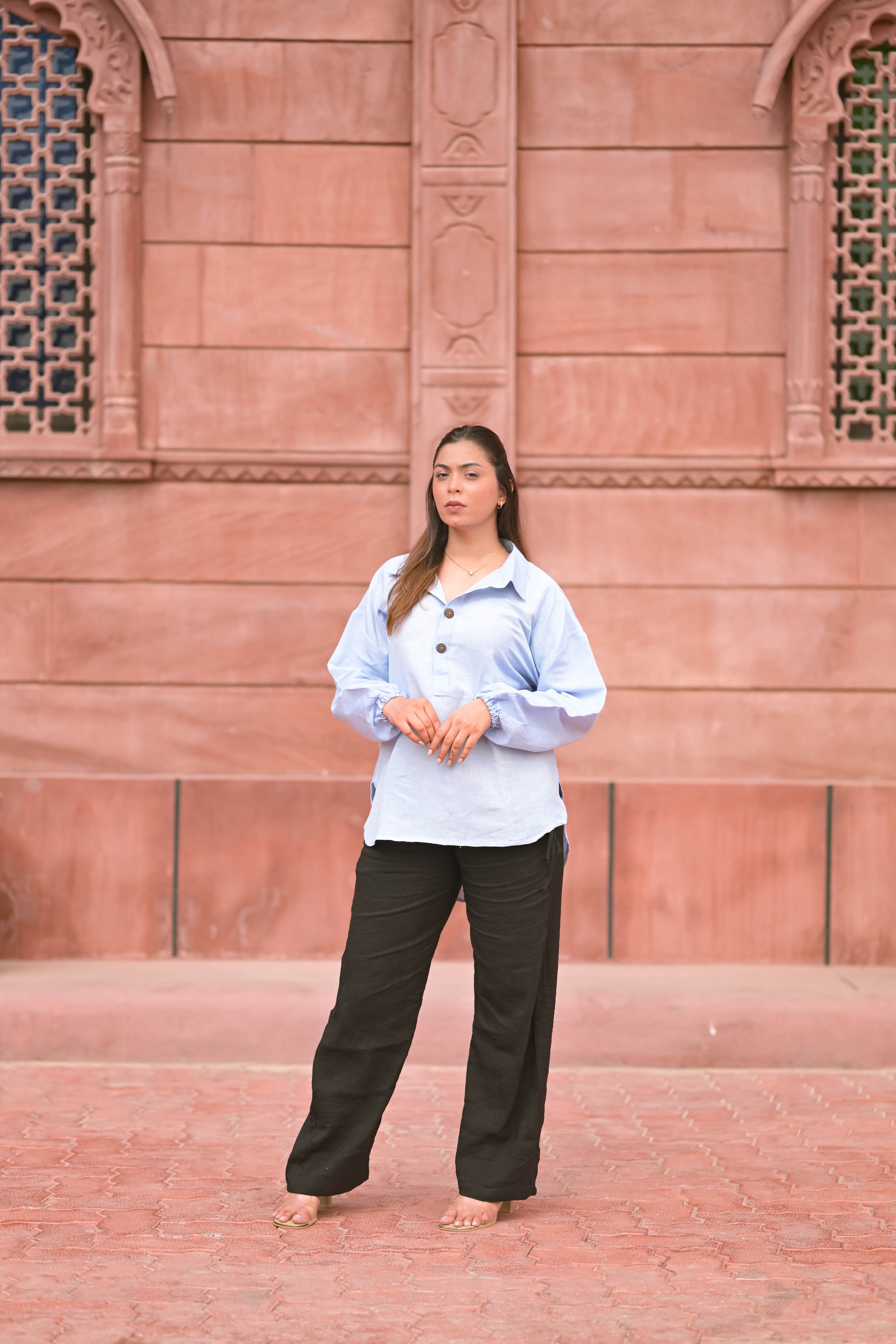 Shirt with Puffed Sleeves