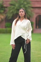 Minimalist Asymmetrical Wrap Shirt / Midnight Wrap