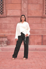Minimalist Asymmetrical Wrap Shirt / Midnight Wrap