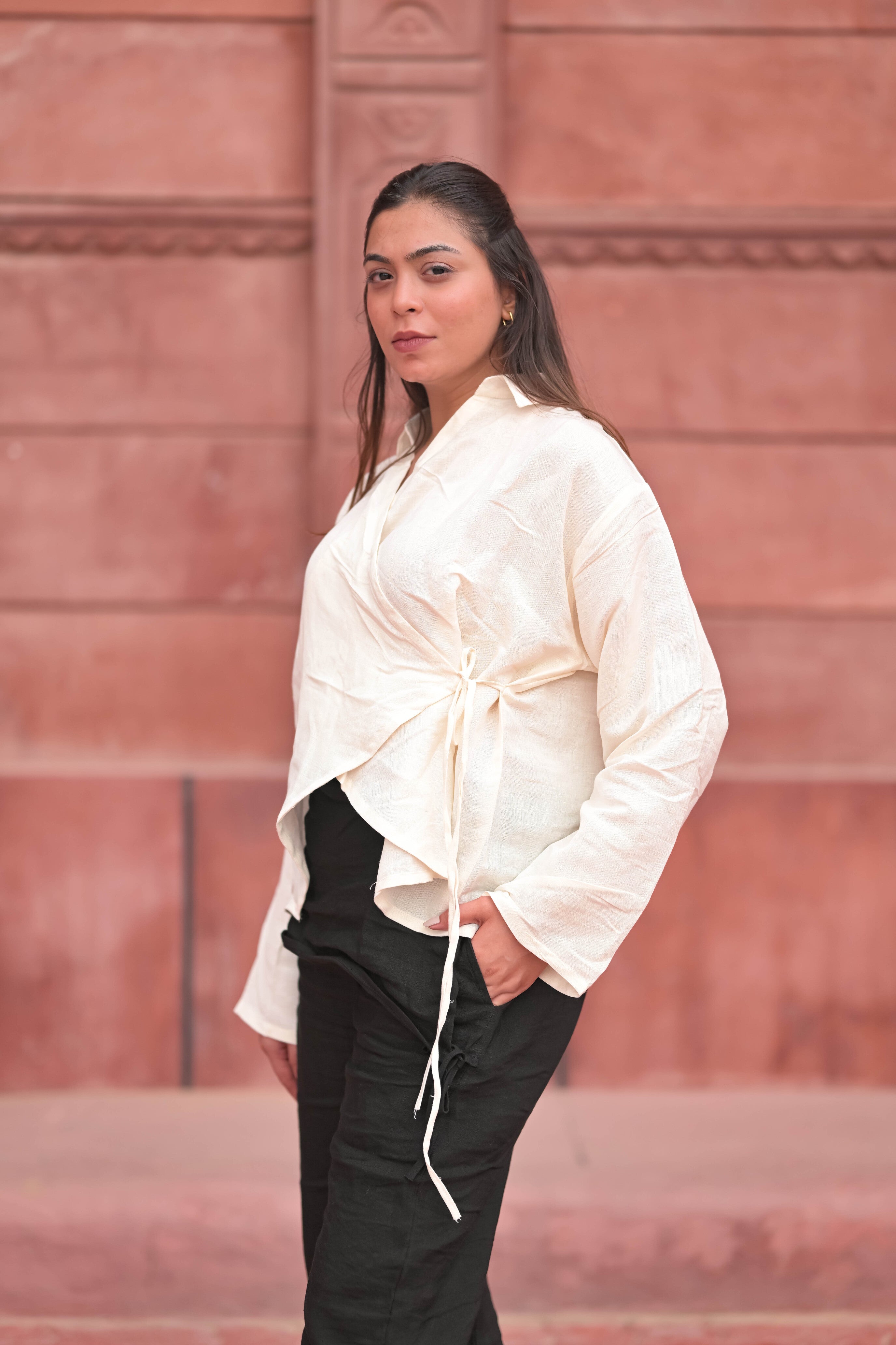 Minimalist Asymmetrical Wrap Shirt / Midnight Wrap