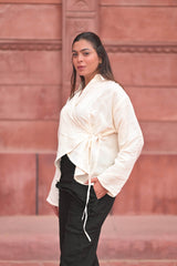 Minimalist Asymmetrical Wrap Shirt / Midnight Wrap