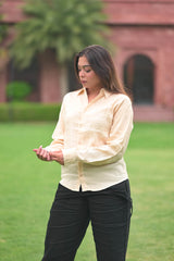 Plan shirt with long sleeve
