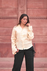 Plan shirt with long sleeve