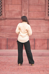 Plan shirt with long sleeve